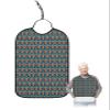 Kewadony Adult Bibs for Elderly Women - Orange Flower Waterproof Dining Clothing Protectors with Crumb Catcher for Eating/Feeding, Green Geometric Pattern Modern Abstract Art Terry Cloth Bib Washable view 1