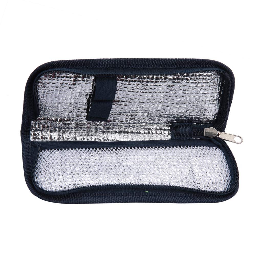 2 Packs Portable Insulin Cooler Bag Diabetic Patient Organizer Medical Travel Insulated Case for Insulin Pen and Diabetic Supplies(Navy Blue)