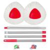 2 Pack Spin Mop Replacements Head Compatible for O ceda EasyWring 1 Tank System, Microfiber Mops Refills Hardwood Floor Cleaning, Base and 30-58in Handle Set Combo view 1