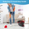 2 Pack Spin Mop Replacements Head Compatible for O ceda EasyWring 1 Tank System, Microfiber Mops Refills Hardwood Floor Cleaning, Base and 30-58in Handle Set Combo view 4