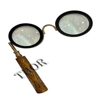10X Antique Brass Handheld with Wooden Handle and Real Glass,Best Reading Magnifier for Elderly,Macular Degeneration