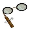 10X Antique Brass Handheld with Wooden Handle and Real Glass,Best Reading Magnifier for Elderly,Macular Degeneration view 1