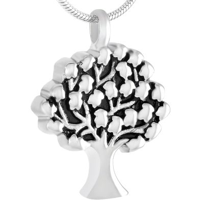 BIAIHQIE Stainless Steel The Tree of Hope Casket Pendant Commemorative for Ashes Urn Bracket Lush Foliage Box Necklace Jewelry,4