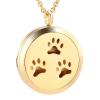 BIAIHQIE Footprint Stainless Steel Essential Oils Diffuser Perfume Free12 Pads Pendant Necklace,1 view 1
