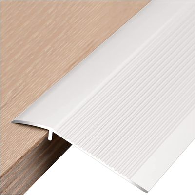 Floor Transition Strip Walkers Entry Ramp, Non-Slip Floor Transition Strip Wood to Tile, Vinyl Flooring Reducer Flute 4inch Wide Thresholds Ramp, for Front Door Doorways ( Color : Silver , Size : Long