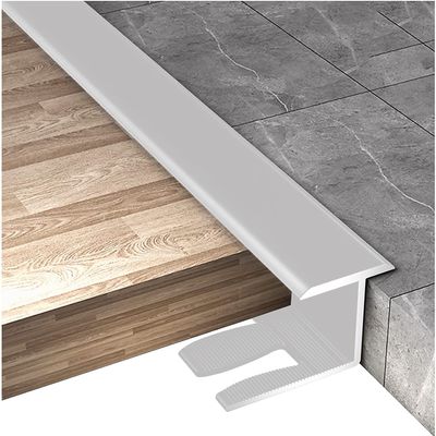 Floor Transition Strip Walkers Entry Ramp, Carpet Floor Transition Strip, 1.5cm Wide Doorways Lightweight Gap Connecting Strips, Aluminum Door Bar, for 0.5-0.6 Thickness Floor ( Color : Silver , Size