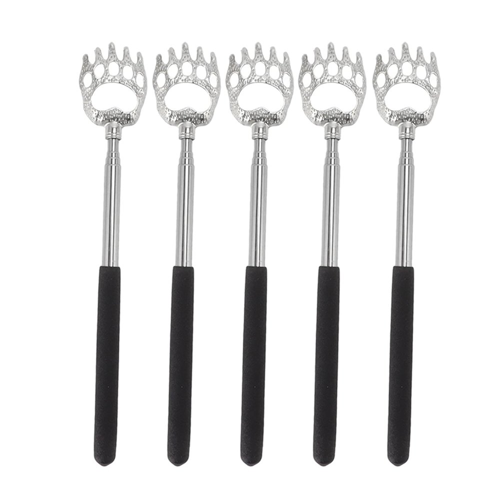 5 Pack Telescoping Back Scratcher,Back Scratcher Telescopic Back Scratchers Stainless Steel for Head Body Arm,Hand Massager with Soft Rubber Handles for Adults, Kids,Dogs Itch Scratcher