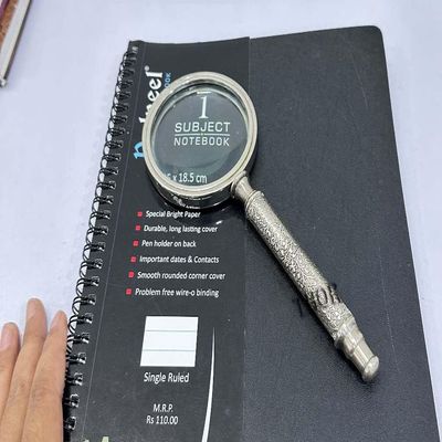 Magnifier with 3 inch Premium Silver Framed Magnifying Glass with Silver Design Handle | Office Ware Decorative Zooming Lens