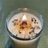 Lavender Sage Essential Oil Soy Wood Wick Candle for Aromatherapy and Relaxation and Cleansing Gemstones view 4