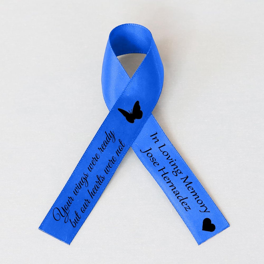 10pcs Personalized Memorial Ribbons, Custom Memorial Ribbon, Funeral Ribbon with (Name - Date), Name Ribbon Personalized with Photo, Custom Ribbon Favors R03