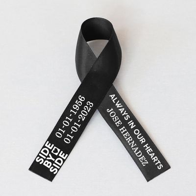 25pcs Personalized Memorial Ribbons, Custom Memorial Ribbon, Funeral Ribbon with (Name - Date), Name Ribbon Personalized with Photo, Custom Ribbon Favors R01