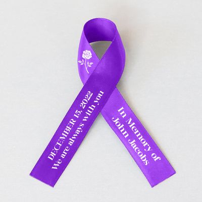 50pcs Personalized Memorial Ribbons, Custom Memorial Ribbon, Funeral Ribbon with (Name - Date), Name Ribbon Personalized with Photo, Custom Ribbon Favors R01