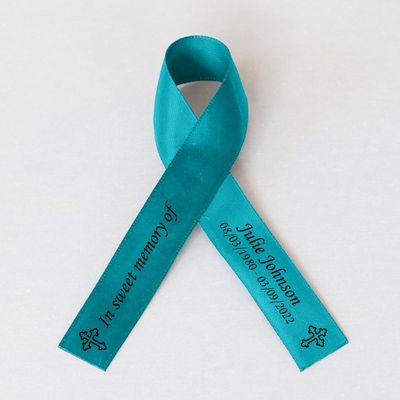 10pcs Personalized Memorial Ribbons, Custom Memorial Ribbon, Funeral Ribbon with (Name - Date), Name Ribbon Personalized with Photo, Custom Ribbon Favors R03