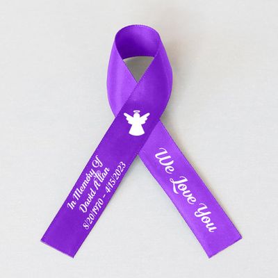 25pcs Personalized Memorial Ribbons, Custom Memorial Ribbon, Funeral Ribbon with (Name - Date), Name Ribbon Personalized with Photo, Custom Ribbon Favors R02