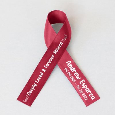 10pcs Personalized Memorial Ribbons, Custom Memorial Ribbon, Funeral Ribbon with (Name - Date), Name Ribbon Personalized with Photo, Custom Ribbon Favors R05