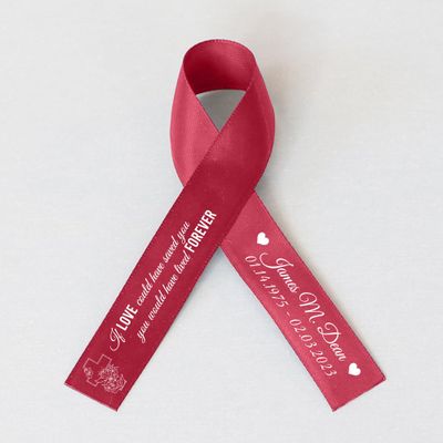 10pcs Personalized Memorial Ribbons, Custom Memorial Ribbon, Funeral Ribbon with (Name - Date), Name Ribbon Personalized with Photo, Custom Ribbon Favors R07