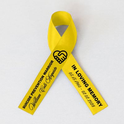 10pcs Personalized Memorial Ribbons, Custom Memorial Ribbon, Funeral Ribbon with (Name - Date), Name Ribbon Personalized with Photo, Custom Ribbon Favors R07
