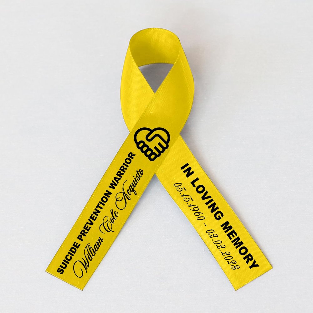 10pcs Personalized Memorial Ribbons, Custom Memorial Ribbon, Funeral Ribbon with (Name - Date), Name Ribbon Personalized with Photo, Custom Ribbon Favors R07