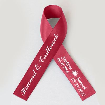50pcs Personalized Memorial Ribbons, Custom Memorial Ribbon, Funeral Ribbon with (Name - Date), Name Ribbon Personalized with Photo, Custom Ribbon Favors R05
