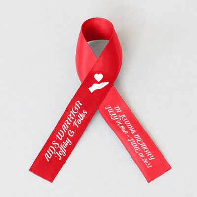 50pcs Personalized Memorial Ribbons, Custom Memorial Ribbon, Funeral Ribbon with (Name - Date), Name Ribbon Personalized with Photo, Custom Ribbon Favors R08