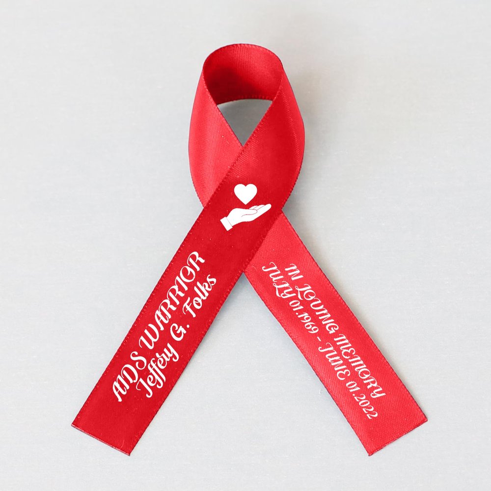 50pcs Personalized Memorial Ribbons, Custom Memorial Ribbon, Funeral Ribbon with (Name - Date), Name Ribbon Personalized with Photo, Custom Ribbon Favors R08