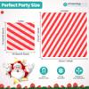 20pcs Christmas Pattern Disposable Paper Napkins Christmas Party 2 Ply Napkins Holiday Cocktail Napkins Serviette for New Year Winter Dinner Party Supplies Decoration, White & Red Striped view 2