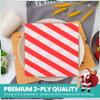20pcs Christmas Pattern Disposable Paper Napkins Christmas Party 2 Ply Napkins Holiday Cocktail Napkins Serviette for New Year Winter Dinner Party Supplies Decoration, White & Red Striped view 3