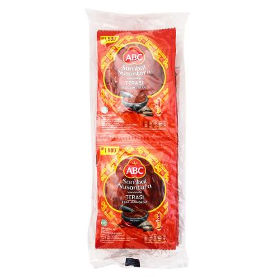 ABC Sambal Nusantara Terasi, Indonesian Spicy Chili Sauce, Small Pouch Single-Use Type 18g x 10 sachet (Pack of 1)