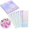 Prudiut 150 Pieces Cellophane Sheets Iridescent Cellophane Wrap Cellophane Gift Wrap for Iridescent Film Crafts Decoration Holographic Candy Wraps (9 x 9 Inch) view 1