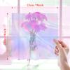 Prudiut 150 Pieces Cellophane Sheets Iridescent Cellophane Wrap Cellophane Gift Wrap for Iridescent Film Crafts Decoration Holographic Candy Wraps (9 x 9 Inch) view 2