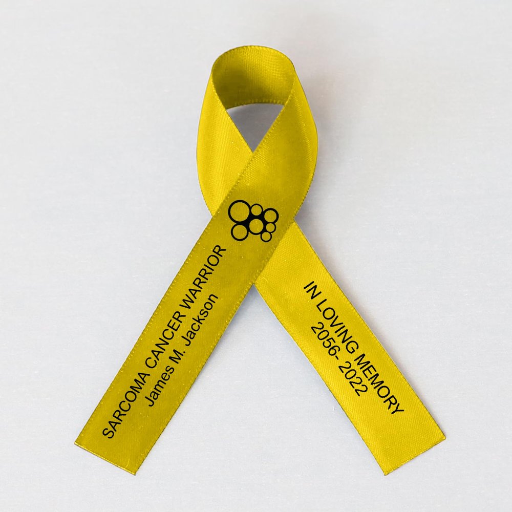 25pcs Personalized Memorial Ribbons, Custom Memorial Ribbon, Funeral Ribbon with (Name - Date), Name Ribbon Personalized with Photo, Custom Ribbon Favors R08