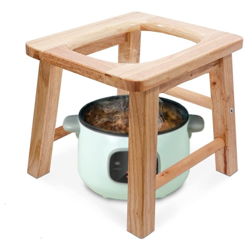 MOGUOBIN Wood Yoni Steaming Seat wooden steam Seat with four legs,Steaming Chair V Steam at Hom eattachment H 14.7in,yoni seat for women v steam (No Steamer)