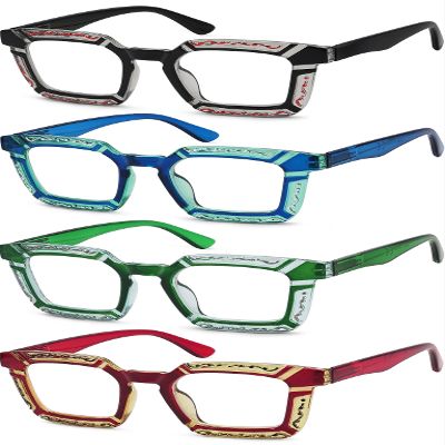 Eyekepper 4 Pack Reading Glasses for Women Floral Pattern Design Readers +1.00