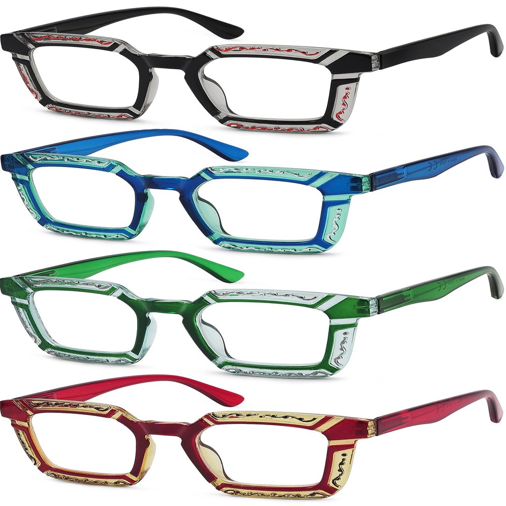 Eyekepper 4 Pack Reading Glasses for Women Floral Pattern Design Readers +1.00