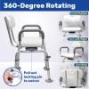 360 Swivel Shower Chair for Inside Shower, Rotating Shower Chair, Swiveling Shower Chair for Elderly and Disabled with Cold-Proof Pads, Support 400lbs,Tools-Free Assemble view 3