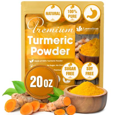 20oz (1.25 lbs) Turmeric Powder, 100% Natural & Pure, Ground, Seasoning Root Powder, No Additives, No Gluten, Vegan.
