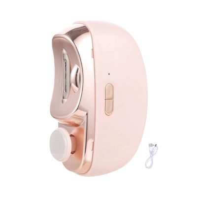 Wilitto 2 in 1Electric Nail Clippers, Automatic Nail Trimmer with Light Fingernail Cutter and Polisher Nail Scraps Storage for Baby Seniors and Adult Nail Trimmer Grinder Pink