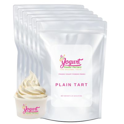 Yogurt Powder Factory Plain Tart Frozen Yogurt Mix  6 Count 4.4lb Bag Non-Gluten Low Fat Yogurt Powder for Soft Serve Machine  Delicious Ice Cream Mix Ideal for Desserts, Smoothies  Easy Preparation