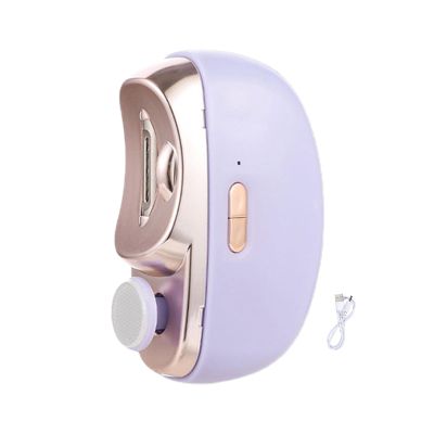 Wilitto 2 in 1Electric Nail Clippers, Automatic Nail Trimmer with Light Fingernail Cutter and Polisher Nail Scraps Storage for Baby Seniors and Adult Nail Trimmer Grinder Purple