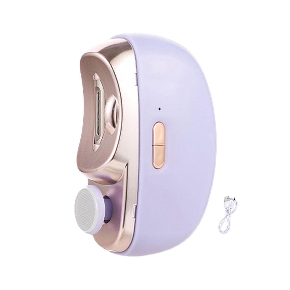 Wilitto 2 in 1Electric Nail Clippers, Automatic Nail Trimmer with Light Fingernail Cutter and Polisher Nail Scraps Storage for Baby Seniors and Adult Nail Trimmer Grinder Purple
