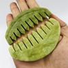 AtkitS 1 Pack Natural Jade Crystal Stone Comb Gua Sha Board Shape Chakra Head Massage Hand Massager Relax view 2