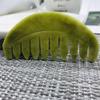 AtkitS 1 Pack Natural Jade Crystal Stone Comb Gua Sha Board Shape Chakra Head Massage Hand Massager Relax view 3