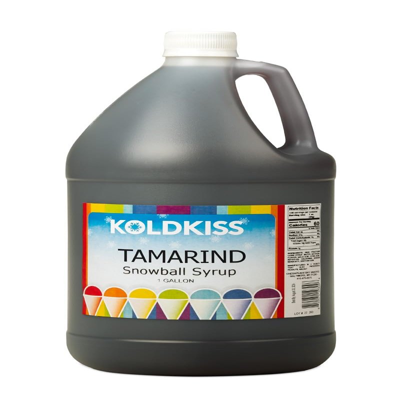Koldkiss Shaved Ice and Snow Cone Flavored Syrups - One Gallon, 64 Snow cones Per Bottle Tamarind Flavor