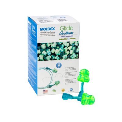 Moldex Glide Soothers Foam Earplugs, Moisturizing, Soft, Comfortable, Uncorded Disposable Ear Plugs, NRR 31dB Noise Reduction for Hearing Protection, 6980