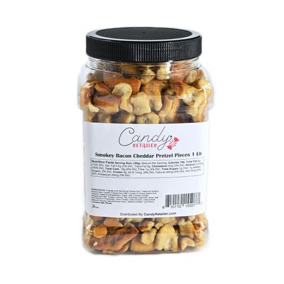 Candy Retailer Smokey Bacon Cheddar Pretzel Pieces 1 Lb