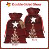 Zelamiee Merry Christmas Tree Christmas Drawstring Burlap Gift Bags for Men Women 4.7"x 6.9" Goodies Bags Gift, Perfect for Daily Storage view 2