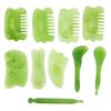 Healifty 10pcs Gua Sha Massage Board Scalp Comb Facial Massager Cosmetology Kit Jade Scraping Jade Set Tools Massaging Tool Massaging Board The Face Plank view 1