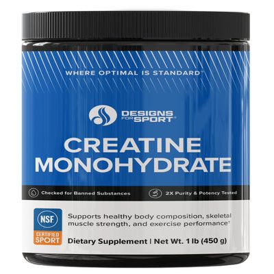 Designs for Sport Micronized Creatine Monohydrate Unflavored Powder - NSF Certified for Sport, 90 Servings, Supports Muscle Recovery, Brain Health, Pre and Post Workout Strength