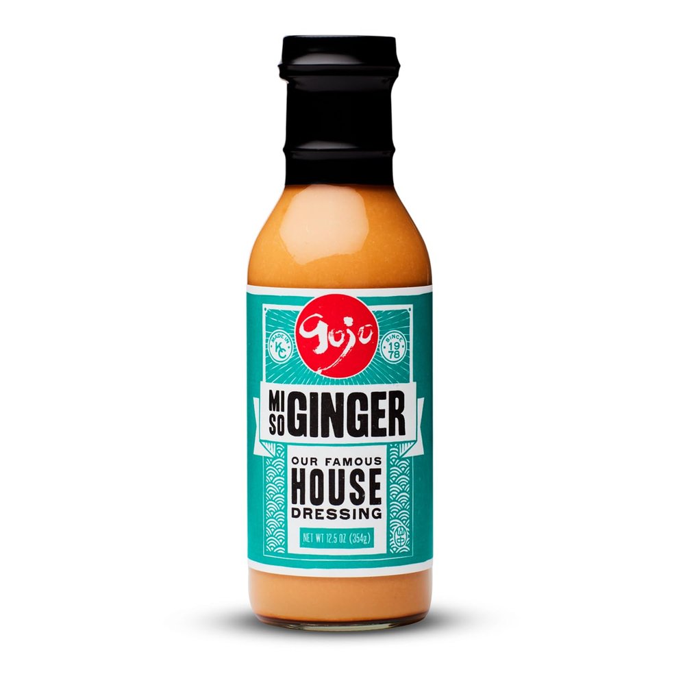 Gojo Hibachi Miso Ginger Dressing & Sauce  Japanese Steakhouse Salad Dressing, Perfect for Salads, Veggie Dips & Marinades, 12oz