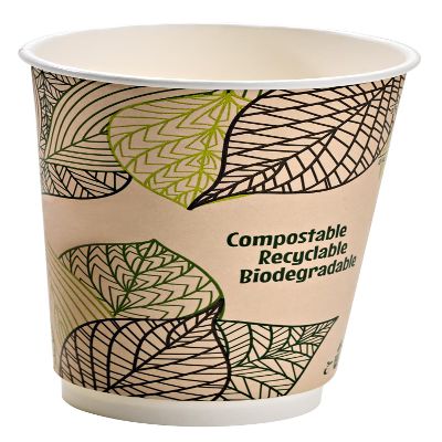 PacknWood Kraft Double Wall Paper Cup without Plastic| Eco-Friendly Cup | Disposable Cup | Biodegradable Paper Cup- 20oz (D: 3.5in H: 6.3in) - 500 pcs